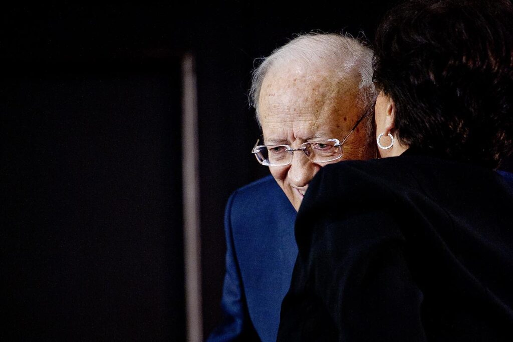 M. Béji Caïd Essebsi, premier Ministre tunisien du gouvernement de Transition au Séminaire organisé en Tunisie par la FIDH, Fédération Internationnale des ligues des Droits de l'Homme, sur la transition démocratique en Tunisie. les 17 au 19 mars 2011.